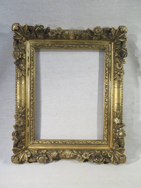 Ancien Joli Cadre En Bois Et Stuc Dore De Style Louis Xiv Tableau Portrait