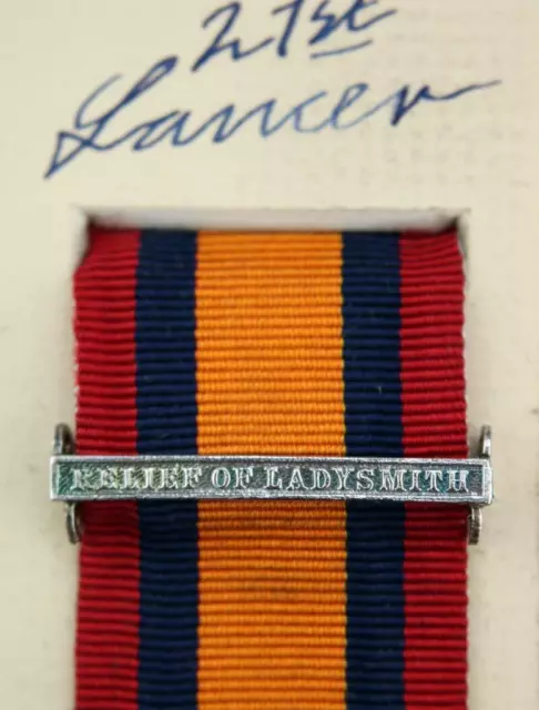 Qsa Queens South Africa Medal Ribbon Bar Clasp Relief Of Ladysmith Boer War
