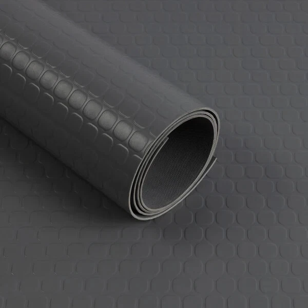 Suelo PVC - Square Coin - Gris oscuro - Espesor: 2mm Alfombra de goma Antideslizante