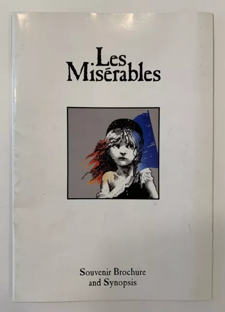 1988 LES MISERABLES - Souvenir Brochure and Synopsis - Broadway Theatre