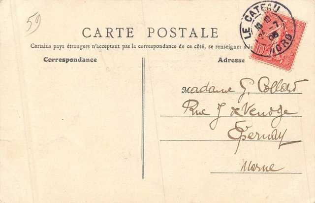 Antique Dept 59 Nord Postcard - Le Cateau la Mairie 2