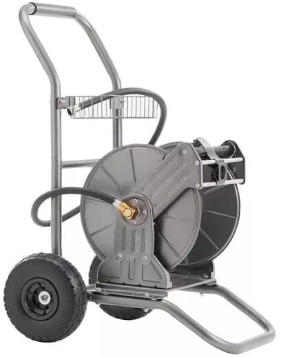 Hose Reel Cart Metal Garden Hose Pipe Trolley Watering Hose Reel 3