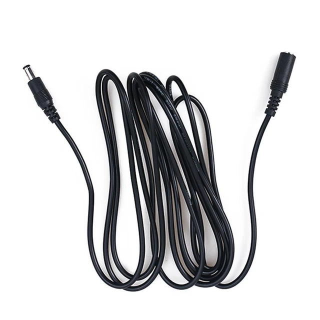 Cable de extensión de energía negro profesional adaptador de seguridad para el hogar para cámara de CCTV