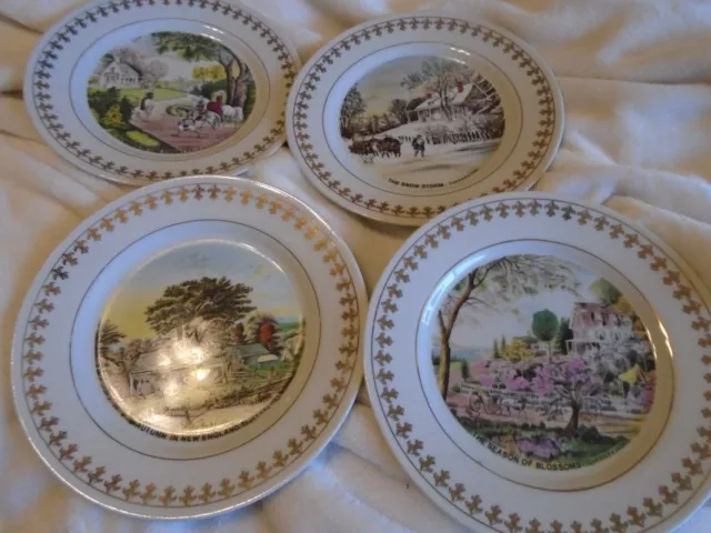 Roy Thomas Collection Currier & Ives Seasonal Plates flawless beautiful