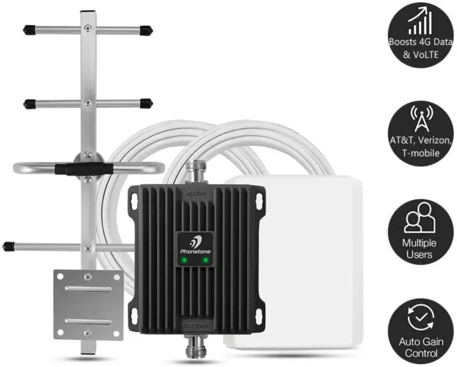 5G 4G LTE 700MHz Cell Phone Signal Booster Repeater Kit Band 12/17/13 Data Voice