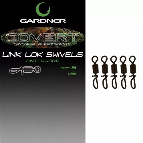 Gardner Tackle Covert Link Lok Schwenkel Flexi-Ring Schwenkel Grösse 8 Blendfrei Karpfen