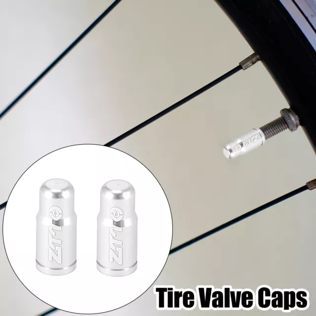 2pcs Pneu Valve Capuchons Poussière Couvre pour Vélo Route Vélo Argenté 2