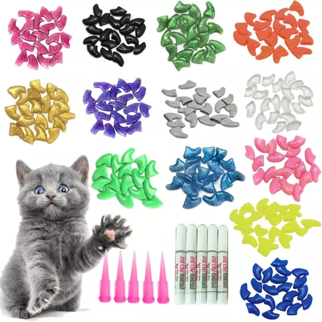 100 un. tapas/puntas para uñas de gato mascota gato gatito cubiertas patas de control de 10 nai