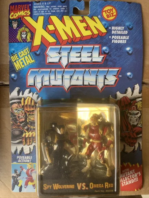 Marvel XMen Steel Mutants Spy Wolverine Omega Red Die Cast Action Figure Toy Biz