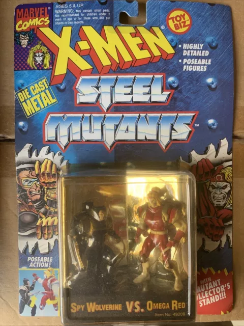 Marvel XMen Steel Mutants Spy Wolverine Omega Red Die Cast Action Figure Toy Biz