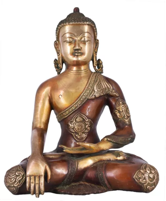 Whitewhale Brass Lord Buddha Statue Blessing Buddhism Idol feng Shui Home Decor
