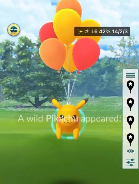 Pokémon GO Shiny Flying Pikachu with Orange Balloons - Jeju Island, South  Korea – Trade 20.000 stardust (Read Describe) - PoGoFighter