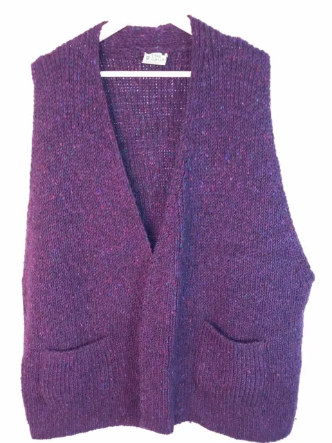 vintage Laine Cardigan Pull Gilet Poches Tricot fait main XL Cyril Cullen