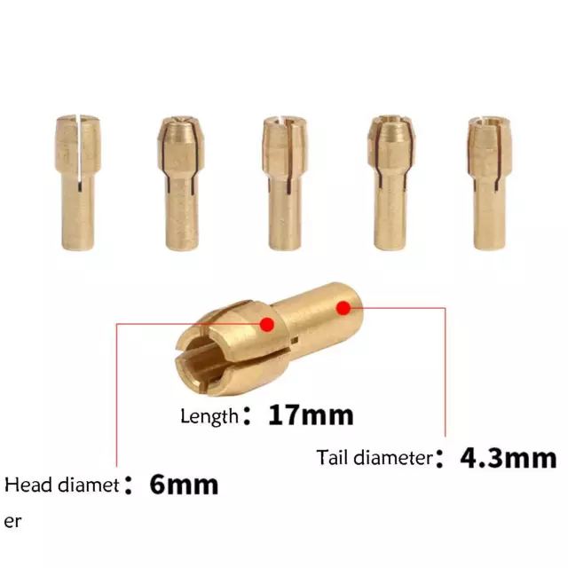 10 X Brass Drill Chuck Collet Bit For Dremel Rotary Tools Adapter 4.3/4.8 mm UK