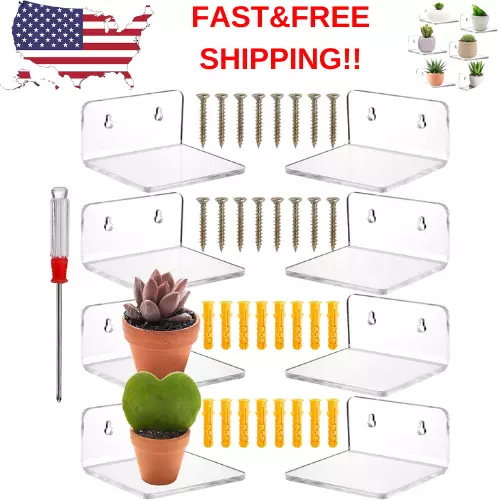 Acrylic Small Shelf Mini Floating Wall Shelf Wall Mounted Storage Shelf For Pop