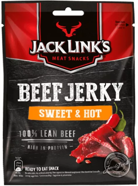 Jack Links (71,29 €/kg) Beef Jerky Trockenfleisch Sweet&Hot - Abverkauf!!!