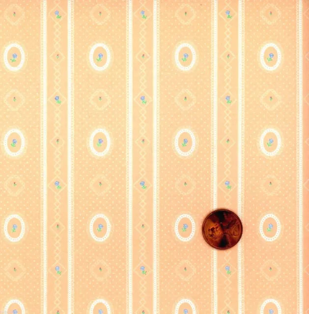 Dollhouse Wallpaper / 3 Sheets Cameo Stripe Rev Peach 144D23