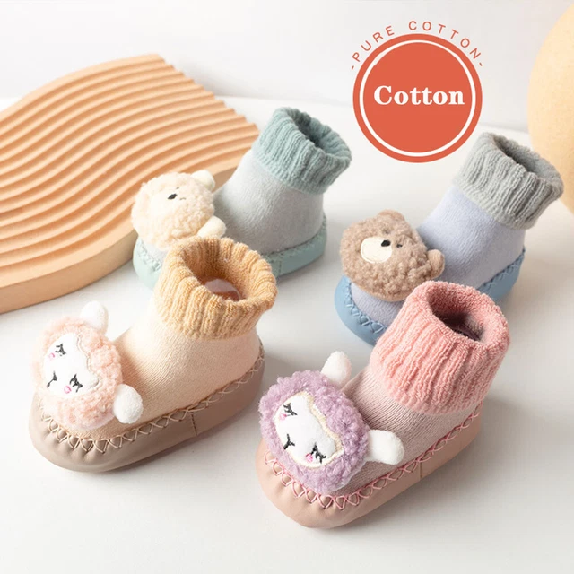 Kids Baby Girl Boys Toddler Anti-slip Slippers Socks Cotton Shoes Winter Warm