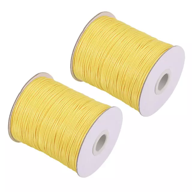 2pzs Rebordear Hilo Joyería Fabricación Tejido Cuerda 1,2mm 158M/Rollo, Amarillo