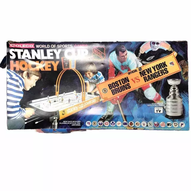 1970's Vintage Coleco NHL Stanley Cup Table Rod Hockey Game Bruins VS. Rangers