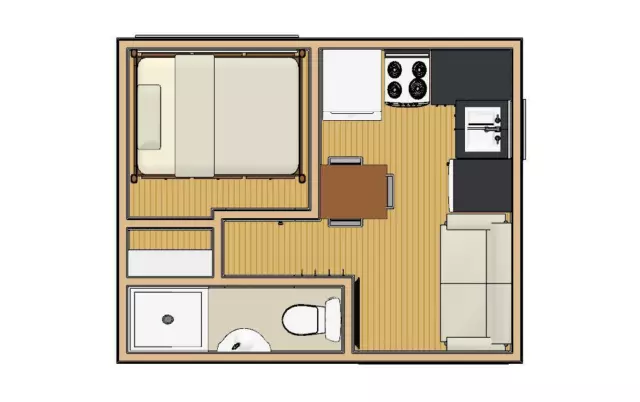 180sqft - 12'x15'e - 1bedrm/1bath - Tiny/Small House Plan - us - ala cart