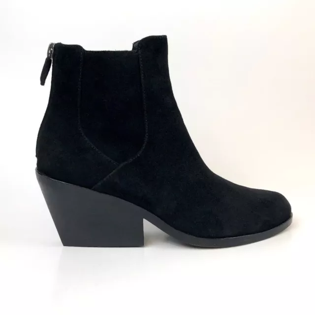 Eileen Fisher Peer-Su Black Nubuck Leather Ankle Boot Size 6.5 Women's.