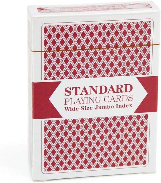 Brybelly Single Red Deck, Wide Size, Jumbo-Index, Plastic-Coated Playing