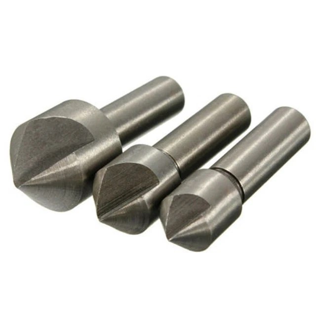 3pcs Acier Haute Vitesse Countersink Drill Bit Set Kit 10/12/16mm Bois Tools 6