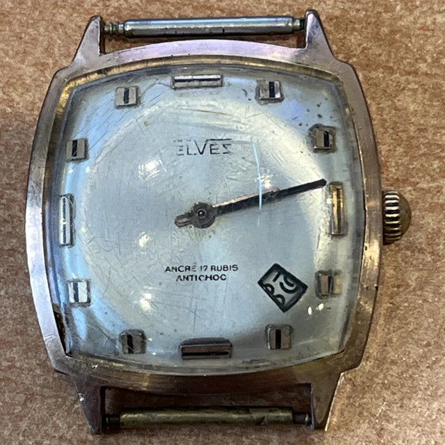 Montre Mécanique ELVES Femme - Style Plongeur Vintage - Boîtier 32 Mm Argenté - Occasion Bon état