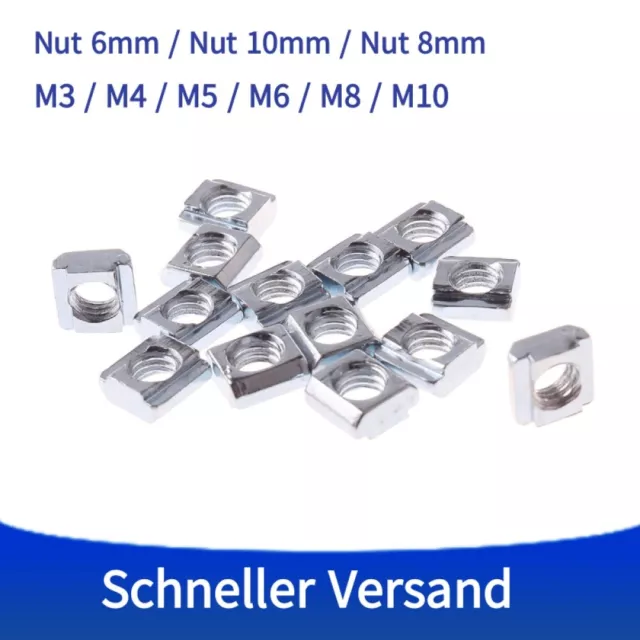 Nutenstein Schwer Nut 6 8 10 für 20 30 40 45 Aluprofil T-Nut M3 M4 M5 M6 M8 M10