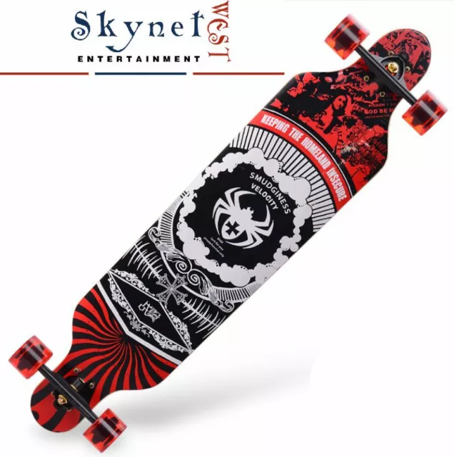 41'' 104cm Spider Dancing Board Longboard Skateboard Complete Maple Cruiser 80A