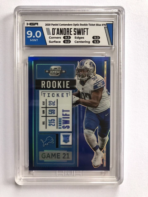 D'andre Swift 2020 Contenders Optic Rookie Ticket Blue Rc #D 21/99 Hga 9