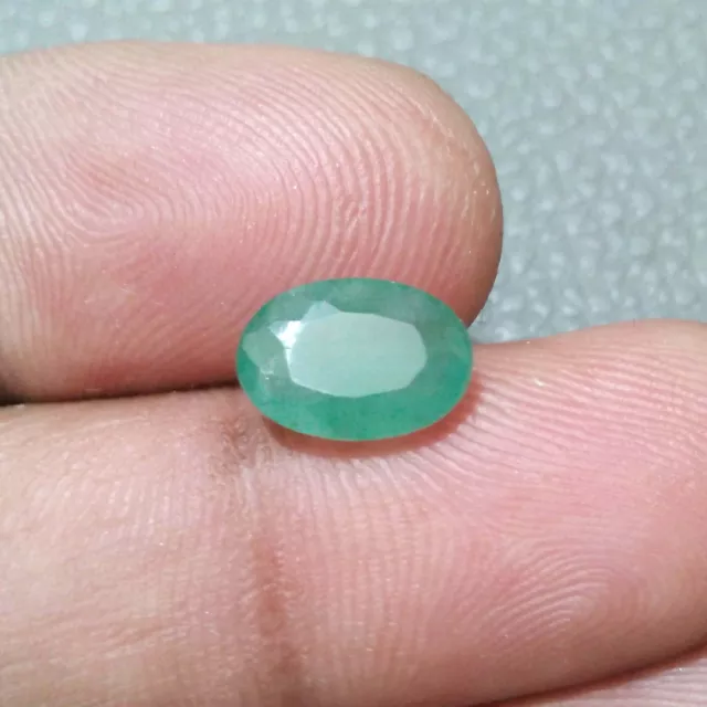 100% Natural Awesome Zambian Emerald Faceted Oval Shape 2.20 Crt Loose Gemstone