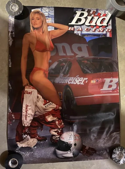 1998 Budweiser Nascar Model / Firesuit Poster W/Flaws - 20” x 27.5”