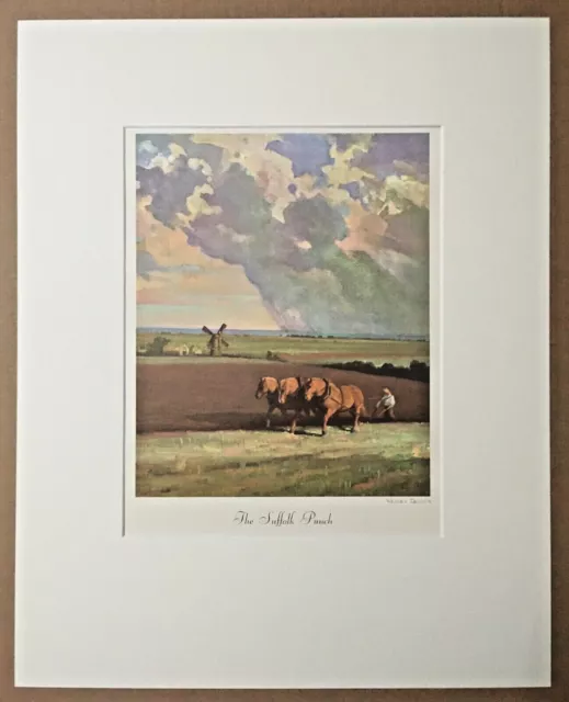 Vintage Wesley Dennis Horse Print in 16x20 Mat, Ready 2 Frame: The Suffolk Punch