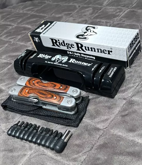 Lot Folding Blade Knife Multi-Tool Pliers Ridge Runner Blade Sharpener Polisher
