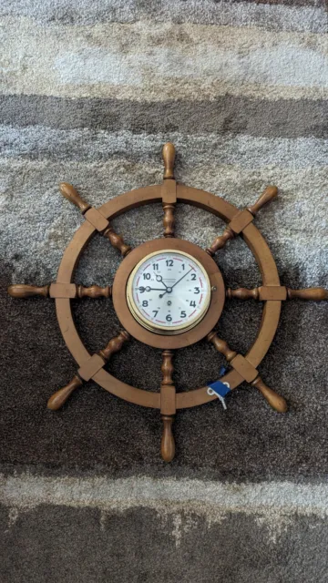 VINTAGE HERSCHEDE BRASS Captains Ship Nautical Clock (Working) $205.32 -  PicClick AU