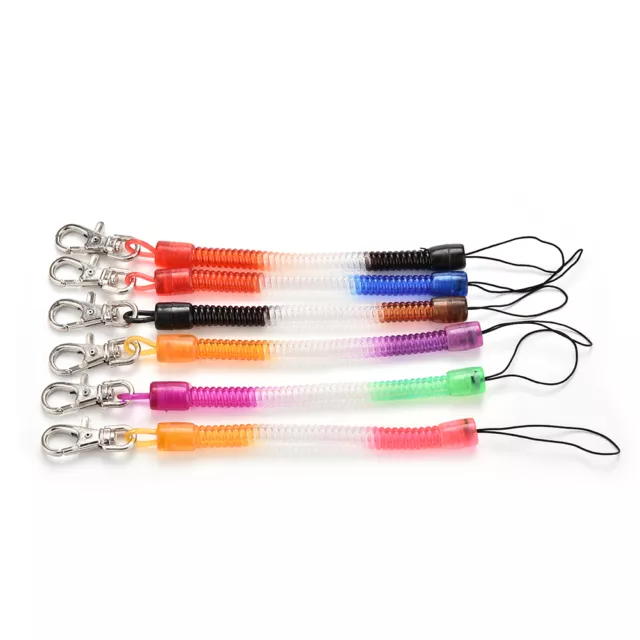 1X Retractable Spring Coil Spiral Stretch Keychain Ring Chain Keyring  WI`CA