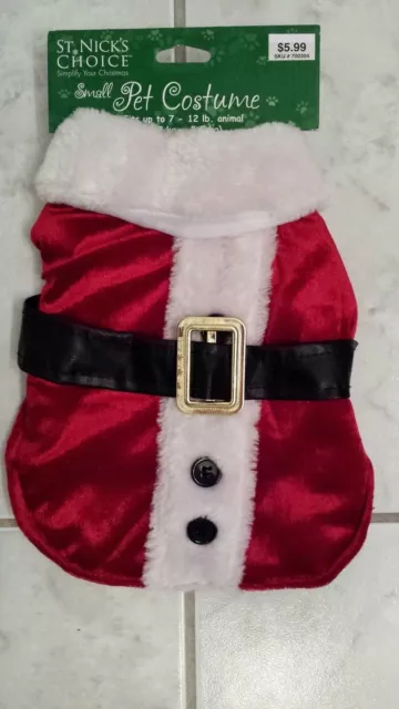 Saint Nick's Choice Red Velvet White Fur Medium Santa Christmas Dog Costume