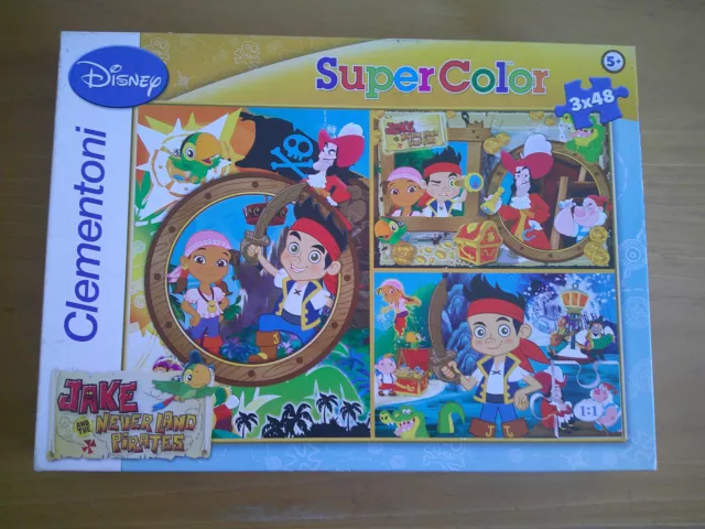 Clementoni Super Color Puzzle 3 x 48Teile Disney Jake and the Never Land Pirates