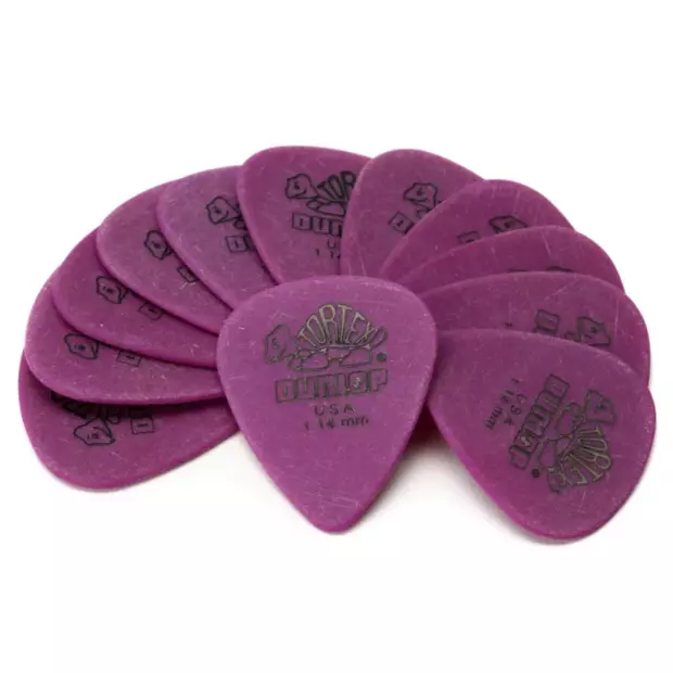 Dunlop Tortex Standard Picks, púrpura, calibre 1,14 mm, paquete de 12