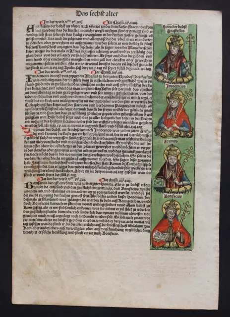 Inkunabel,Schedel Weltchronik,Koloriert,Deutsche Ausgabe Blatt Cxxxiii ,1493,Rar