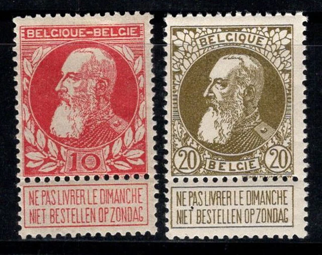 Belgique 1905 Mi. 71-72 Neuf * MH 100% Léopold II