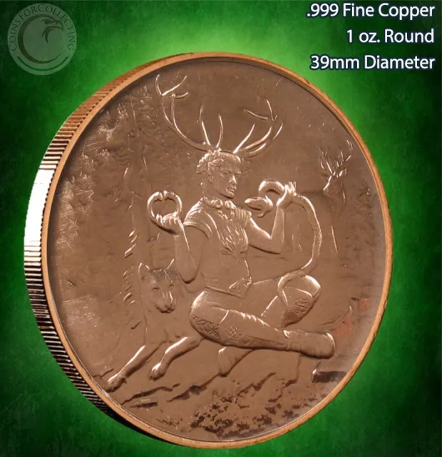 "Cernunnos" Copper Round 1 oz .999 Part of The Celtic Lore Series