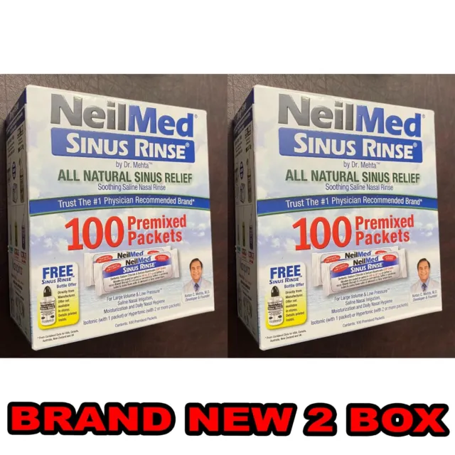 NeilMed Sinus Rinse All Natural Relief Premixed Refill Packets 100 Count  (Pack of 1)