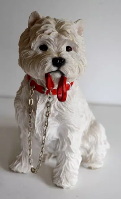 Leonardo White Westie West Highland Terrier Dog Sitting With Lead "Walkies"