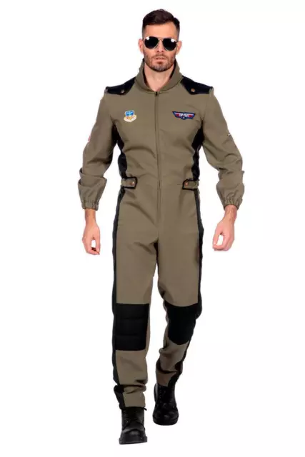 Jetpilot Overall Flieger olive khaki Herren Kostüm