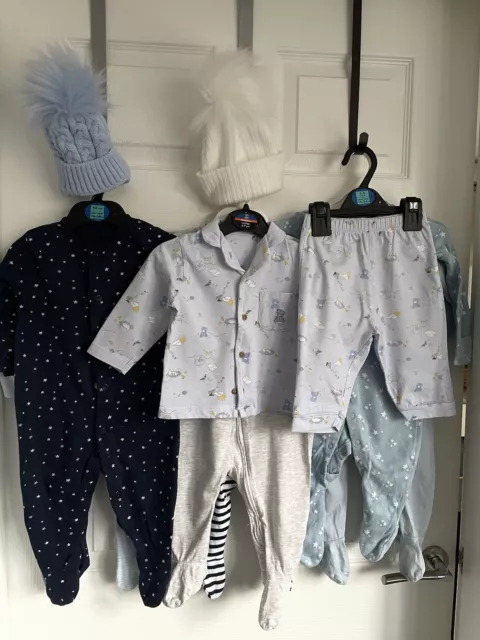 Baby Boys Blue Mix Large Clothing Bundle - Approx Age 6-9 Months