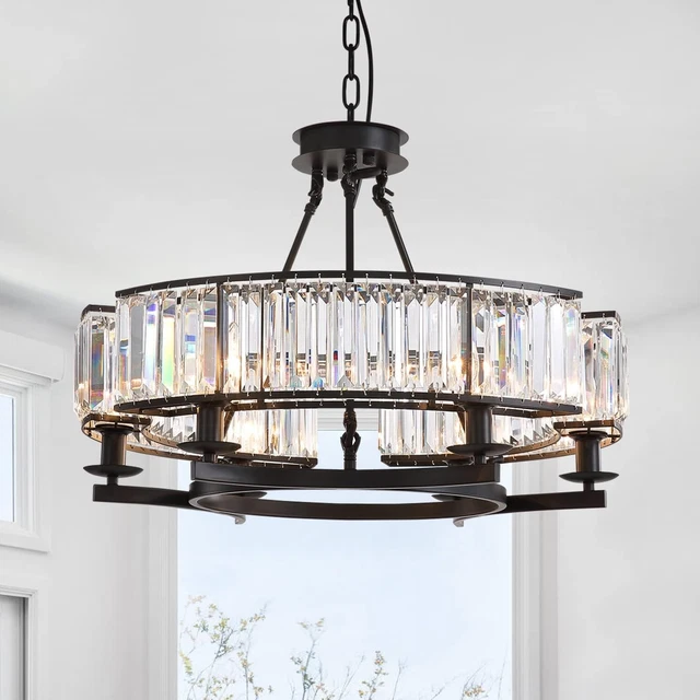 7PMBEANE Vintage Round Crystal Chandelier