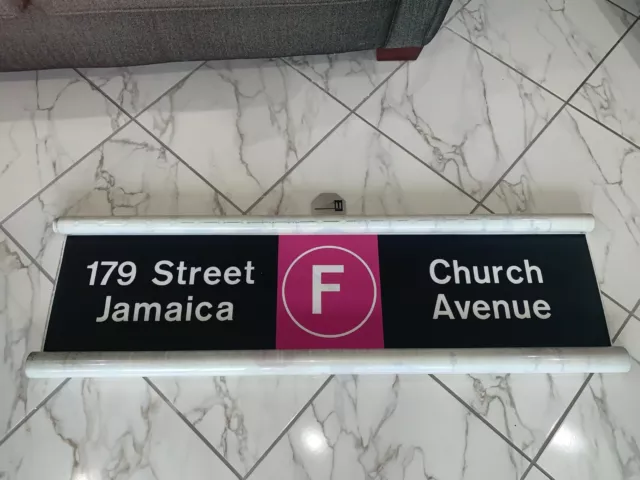 Ny Nyc Subway Roll Sign Collectible Brooklyn F Train 179Th Jamaica Church Avenue